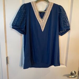 Lacy and Flory Blue Blouse